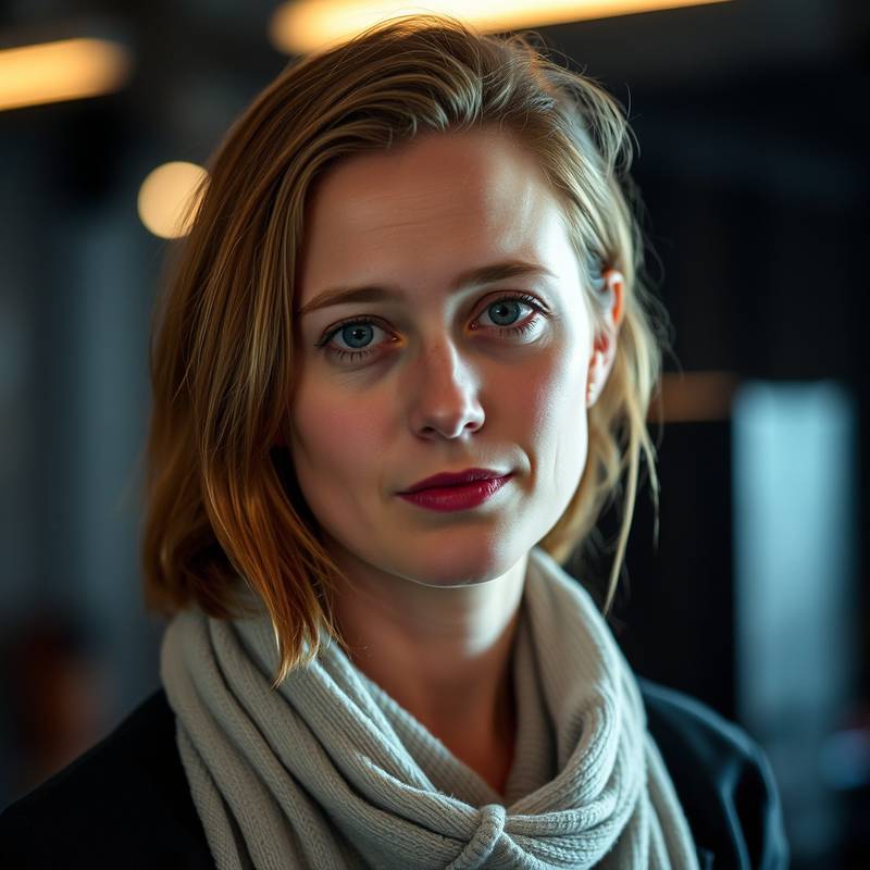 Portrætbillede af Sofie Larsen, lyddesigner og lydtekniker hos Filmkunst Akademiet